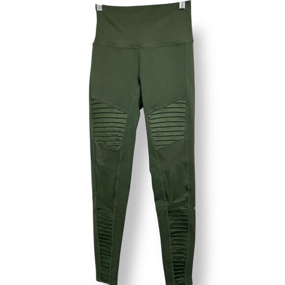Alo Yoga High-Waist Moto Legging Women's S in Forrest Green - Picture 4 of 11
